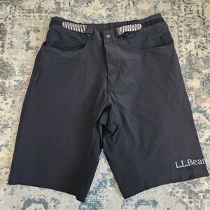 LL Bean Camaro Mens XL Black Adjustable Board Shorts Swim Trunks Wetsuit